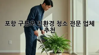 포항 구룡포 친환경 청소 전문 업체 추천